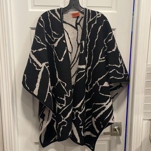 MISSONI Shawl Wrap Sweater Made in Italy Black and grey
